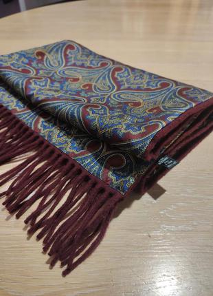 Роскошный двухсторонний шарф из шелка и шерсти, италия7 фото