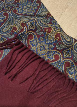 Роскошный двухсторонний шарф из шелка и шерсти, италия6 фото