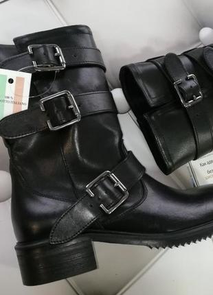 Брутально жіночні високі черевики paola firenze /італія/ з натуральної шкіри3 фото
