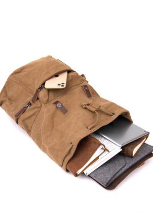Рюкзак туристичний текстильний коричневий9 фото