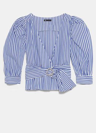 Zara блуза - топ с обьемными рукавами s7 фото