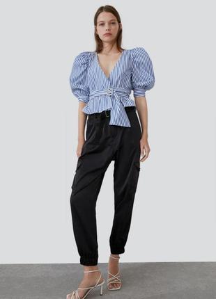 Zara блуза - топ с обьемными рукавами s6 фото