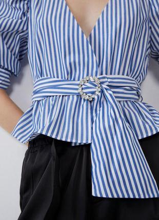 Zara блуза - топ с обьемными рукавами s5 фото