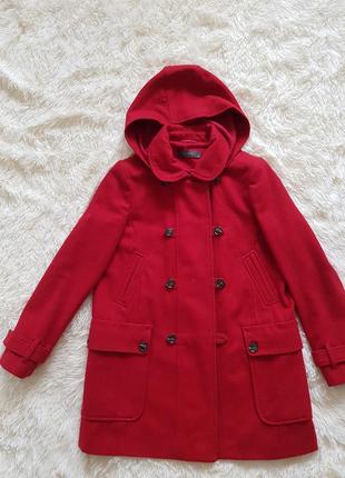 Пальто червоне easy wear демисезон 50% вовна