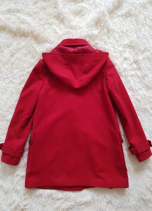 Пальто красное easy wear демисезон 50% шерсть2 фото