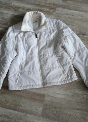 Белая куртка xl/ 52  (оригинал) распродажа!7 фото
