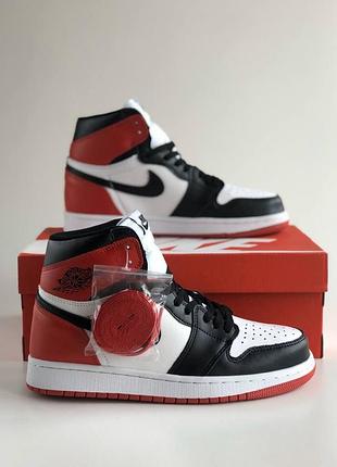 Nike air jordan 1 retro red&white кроссовки!!!