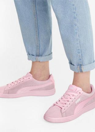 Оригінал puma яскраві кеди снікерси рожеві vikky v2 women's sneakers пума3 фото