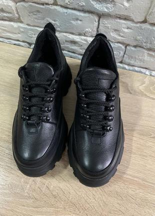 Массивные чёрные кроссовки на флиссе  38 р(24,5 см)4 фото