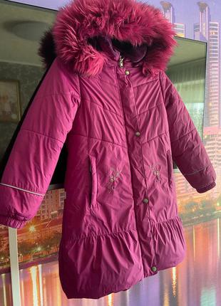 Ленне зимнее теплое пальто для девочки lenne 134/1402 фото