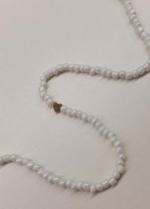 Чокер из бисера с сердечком 4