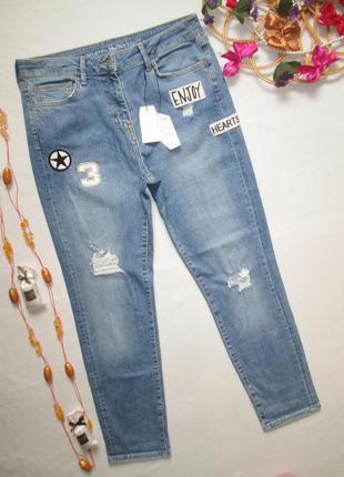 Мега классные актуальные джинсы с патчами и рваностями next 🍒👖 🍒1 фото
