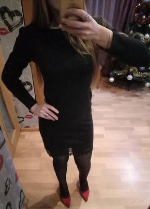 Классическое черное платье с кружевом хс-с/на вечеринку в стиле мафия2 фото