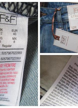 Мега классные стрейчевые джинсы бойфренд с рваностями высокая посадка f&f 🌹👖🌹10 фото
