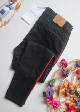 Суперові стрейчеві джинси скінні з червоними лампасами redial premium denim 🍒🍓🍒7 фото