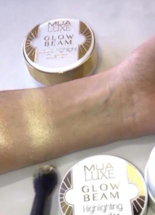 Блестки хайлайтер шиммер mua luxe glow beam gold powder2 фото