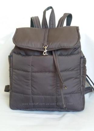 Рюкзак з клапаном дутик жіночий демі м'який легкий зручний чорний тканинний з кишенями україна2 фото