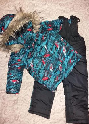 Куртка,курточка + комбинезон,зима " тачки" "макквин"
