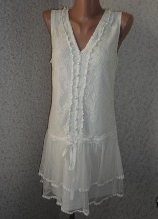 Белое платье pinky р.10  (ог 92-110, дл.82)