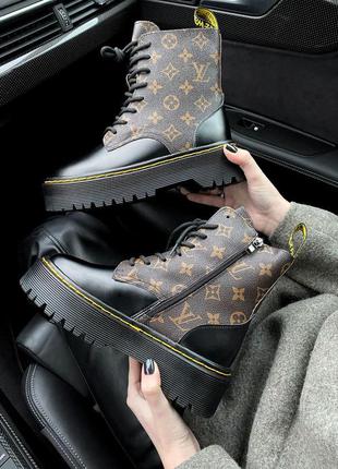 Jadon x lv fur premium женские кожаные ботинки на меху зима5 фото