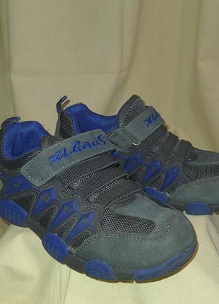 Кожаные замшевые кроссовки на липучке xlgaos 31eu 20 см