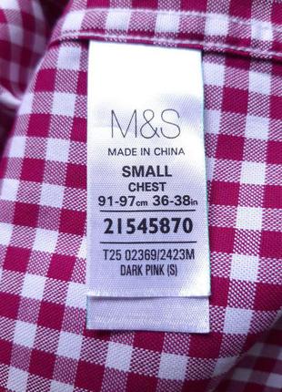 Сорочка малинова і біла клітинка marks&spencer розмір s, m, бавовна 100%9 фото