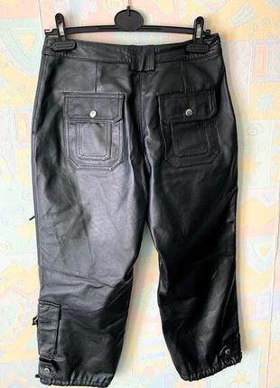 Плотные новые кожаные укороченные брюки 38 нижняя2 фото