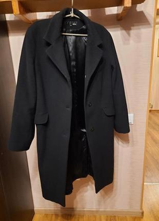 Черное кашемировое пальто hennes (h&m), 46-50рр.5 фото