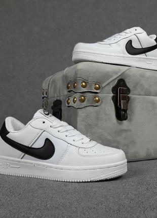 Кроссовки nike air force 1 белые с чёрным8 фото