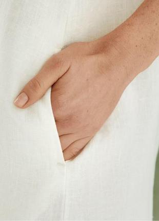 Сукня льон лляне 100% з кишенями без рукавів міді midi вишивка німеччина сарафан7 фото