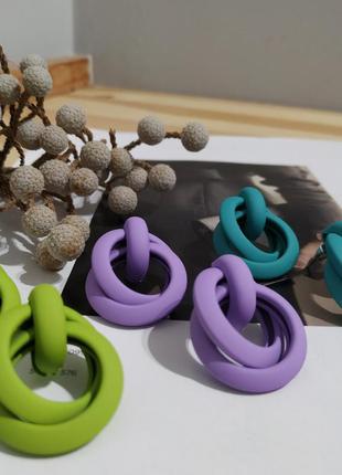 Классные новые сережки пусеты узелки лиловые серьги фиолетовые кульчики пусети лілові6 фото