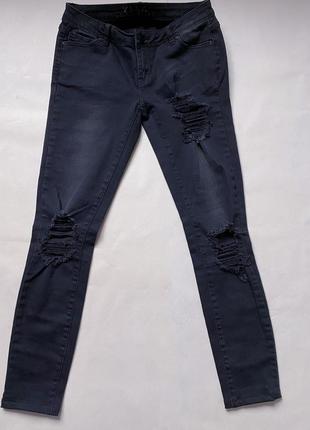 Чёрные рванные джинсы скинни vila2 фото