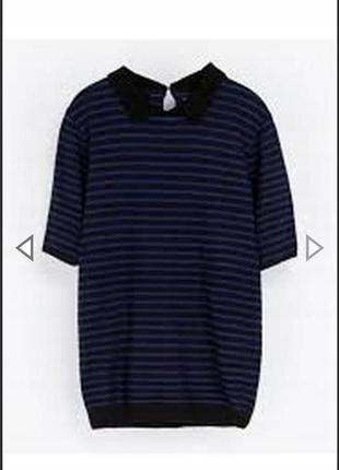 Кофта светр з коміром на короткий рукав шерсть ангора