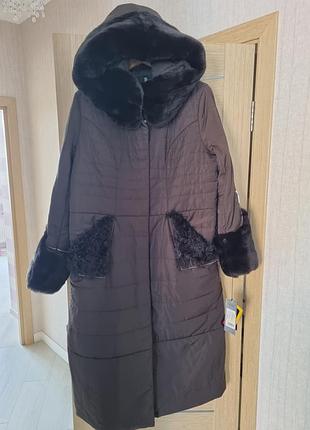 Довгий пуховик пальто thinsulate, 3xl, 54-56 р.