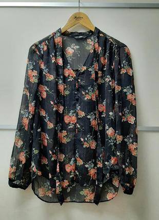 Блуза рубашка в цветочный принт 🌹2 фото