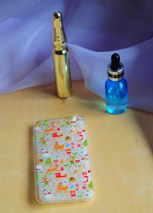 Веселый новогодний чехол бампер для смартфона мобильного телефона iphone айфона 5 5s с санта клаусом