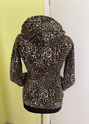 Бомбер  женский леопардовый s m кофта с капюшоном2 фото