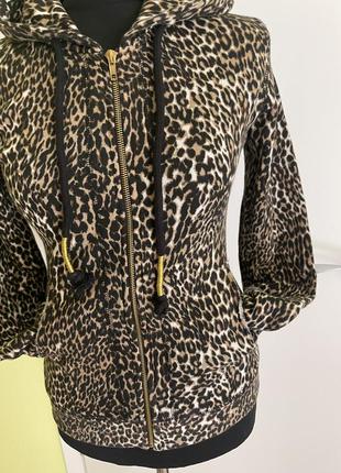 Бомбер  женский леопардовый s m кофта с капюшоном3 фото