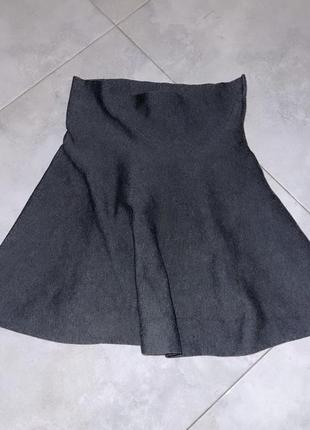 Вязаная юбка серого цвета