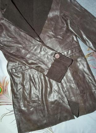 🤩sale🤩пиджак на флисе теплый шоколадный коричневый пальто на осень