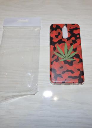 Чехол huawei mate 10 lite / nova 2i / honor 9i / g10 / maimang 6 лист конопли