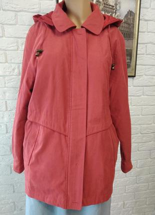 Винтажная теракотовая утепленная куртка осень 14-162 фото