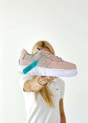 Женские кроссовки nike aie force pixel beige2 фото