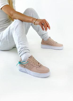 Женские кроссовки nike aie force pixel beige3 фото