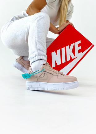 Женские кроссовки nike aie force pixel beige4 фото