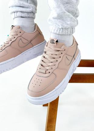 Женские кроссовки nike aie force pixel beige1 фото