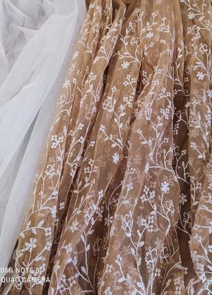 Тюль штори гардини занаавска персик омбре вишивка градієнт2 фото