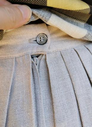 Льняная винтажная юбка миди складки в этно бохо баварский стиль с вышивкой7 фото