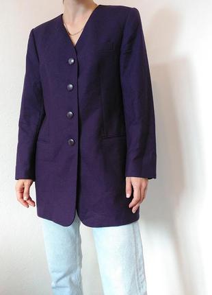 Винтажный шерстяной пиджак жакет delmod блейзер пиджак фиолетовый шерстяной пиджак жакет шерсть винтаж блейзер5 фото