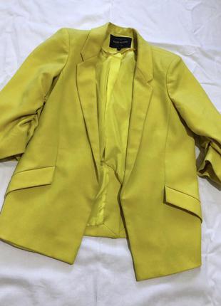 Пиджак желтый горчичный1 фото